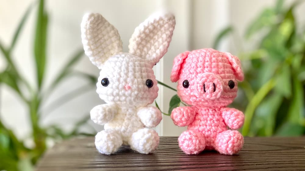 Crochet Bunny and Crochet Pig Amigurumi